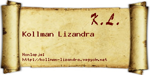 Kollman Lizandra névjegykártya